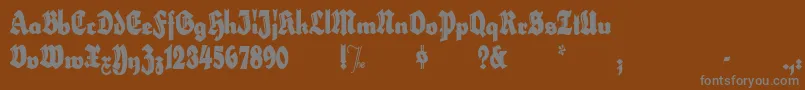 HerzogvongrafExtratall-Schriftart – Graue Schriften auf braunem Hintergrund