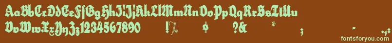 HerzogvongrafExtratall Font – Green Fonts on Brown Background