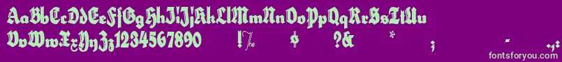 HerzogvongrafExtratall Font – Green Fonts on Purple Background