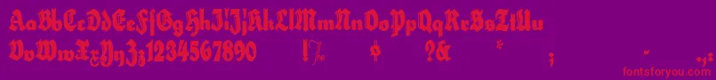 フォントHerzogvongrafExtratall – 紫の背景に赤い文字