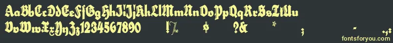 HerzogvongrafExtratall Font – Yellow Fonts on Black Background