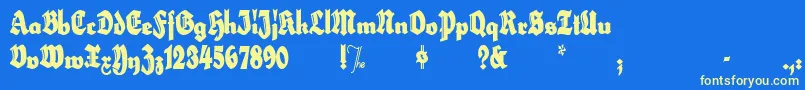 HerzogvongrafExtratall Font – Yellow Fonts on Blue Background