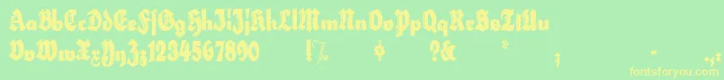 HerzogvongrafExtratall Font – Yellow Fonts on Green Background