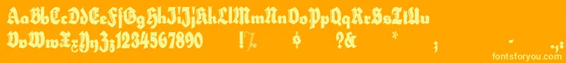 HerzogvongrafExtratall Font – Yellow Fonts on Orange Background