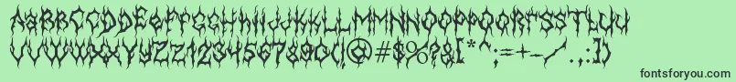 Fonte MbGothicdawnFont – fontes pretas em um fundo verde