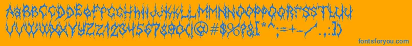 MbGothicdawnFont Font – Blue Fonts on Orange Background