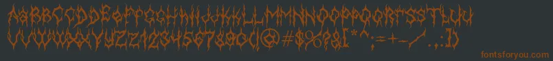 Czcionka MbGothicdawnFont – brązowe czcionki na czarnym tle