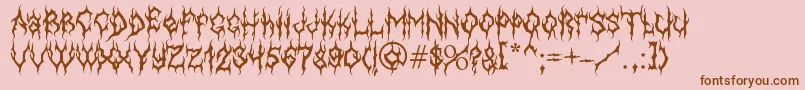 Fonte MbGothicdawnFont – fontes marrons em um fundo rosa