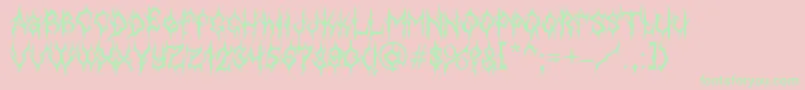 MbGothicdawnFont-Schriftart – Grüne Schriften auf rosa Hintergrund