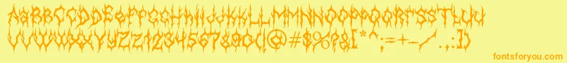 Czcionka MbGothicdawnFont – pomarańczowe czcionki na żółtym tle