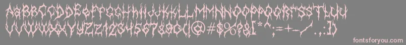 MbGothicdawnFont-fontti – vaaleanpunaiset fontit harmaalla taustalla