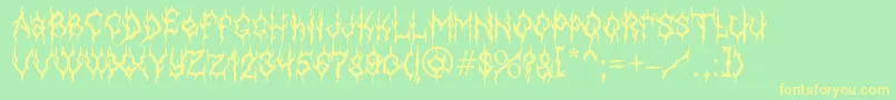 MbGothicdawnFont Font – Yellow Fonts on Green Background