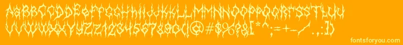 MbGothicdawnFont Font – Yellow Fonts on Orange Background