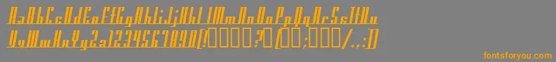 フォントAmericanaDreamsBold – オレンジの文字は灰色の背景にあります。