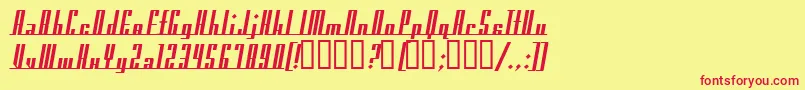 フォントAmericanaDreamsBold – 赤い文字の黄色い背景