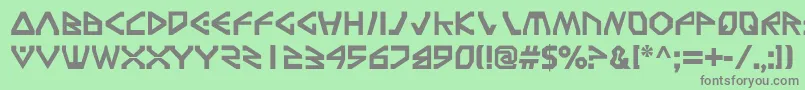 フォントTerra ffy – 緑の背景に灰色の文字