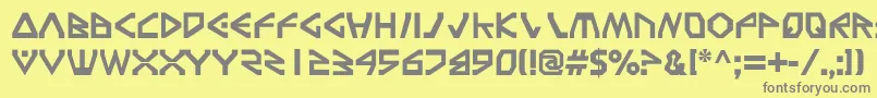 フォントTerra ffy – 黄色の背景に灰色の文字