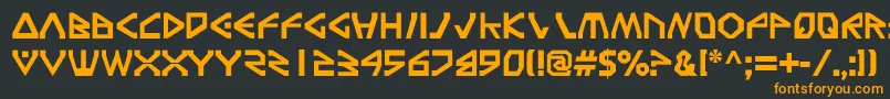 フォントTerra ffy – 黒い背景にオレンジの文字