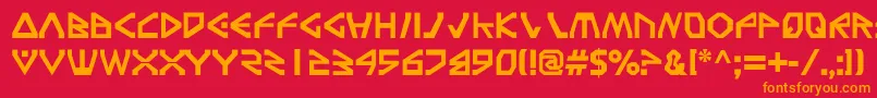 フォントTerra ffy – 赤い背景にオレンジの文字