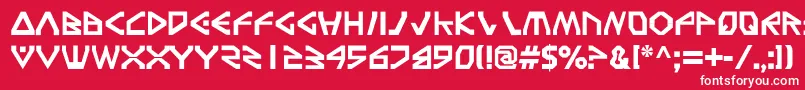 フォントTerra ffy – 赤い背景に白い文字