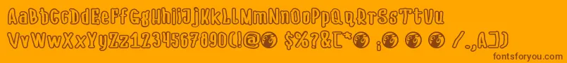 LenkaKrajniak-Schriftart – Braune Schriften auf orangefarbenem Hintergrund