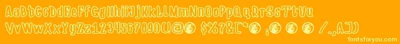 LenkaKrajniak Font – Yellow Fonts on Orange Background