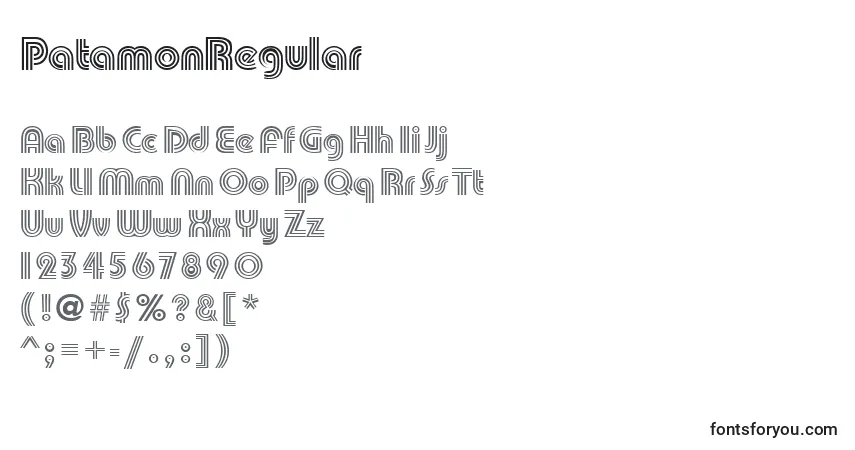 Шрифт PatamonRegular – алфавит, цифры, специальные символы