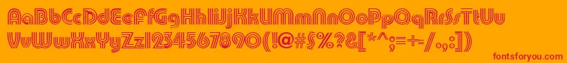 PatamonRegular-Schriftart – Rote Schriften auf orangefarbenem Hintergrund