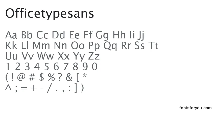 Fuente Officetypesans - alfabeto, números, caracteres especiales