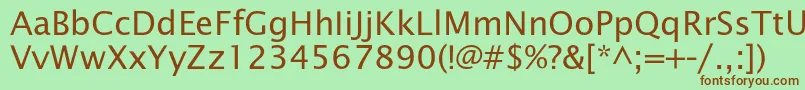Officetypesans Font – Brown Fonts on Green Background