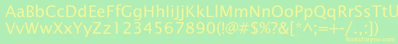 Officetypesans Font – Yellow Fonts on Green Background