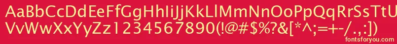 フォントOfficetypesans – 黄色の文字、赤い背景