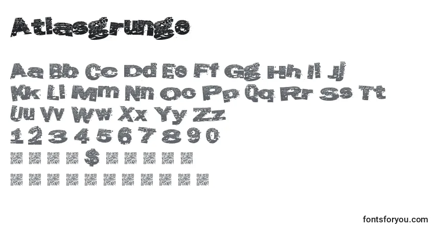 Atlasgrunge-fontti – aakkoset, numerot, erikoismerkit