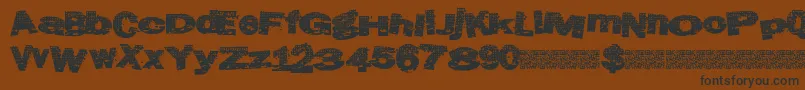 Atlasgrunge-Schriftart – Schwarze Schriften auf braunem Hintergrund