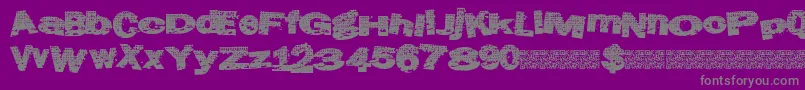 フォントAtlasgrunge – 紫の背景に灰色の文字