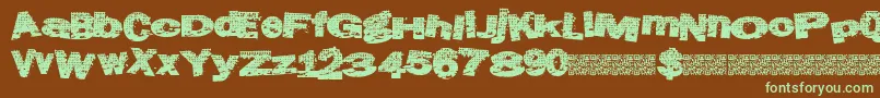 Atlasgrunge-fontti – vihreät fontit ruskealla taustalla