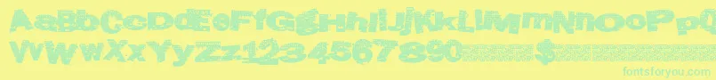 Atlasgrunge Font – Green Fonts on Yellow Background