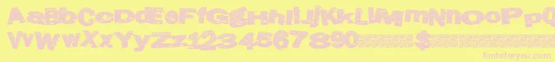 フォントAtlasgrunge – ピンクのフォント、黄色の背景
