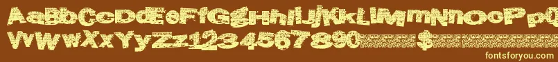 Atlasgrunge-fontti – keltaiset fontit ruskealla taustalla