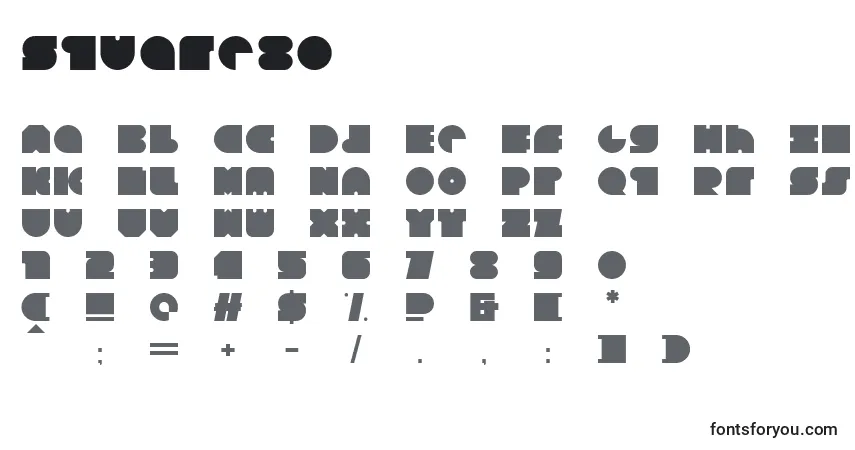 Square80-fontti – aakkoset, numerot, erikoismerkit
