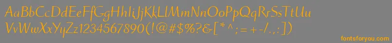 RuzickaFreehandLtRoman Font – Orange Fonts on Gray Background