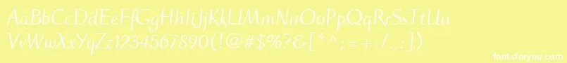RuzickaFreehandLtRoman Font – White Fonts on Yellow Background