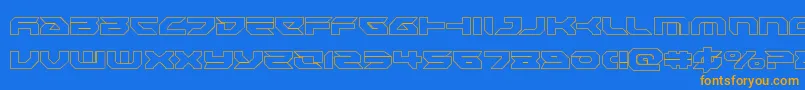 Royalsamuraiout Font – Orange Fonts on Blue Background
