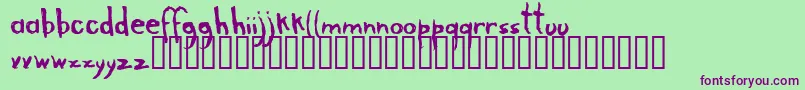 Arranha Font – Purple Fonts on Green Background