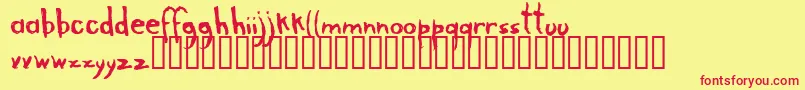 Arranha-fontti – punaiset fontit keltaisella taustalla
