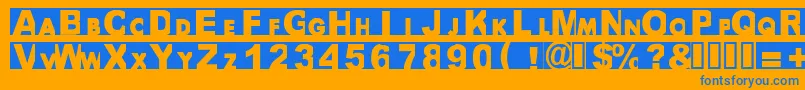 Bigarial Font – Blue Fonts on Orange Background