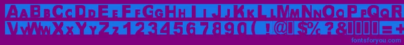 Шрифт Bigarial – синие шрифты на фиолетовом фоне