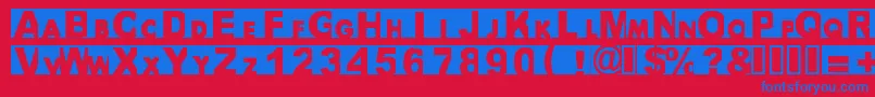 Bigarial Font – Blue Fonts on Red Background