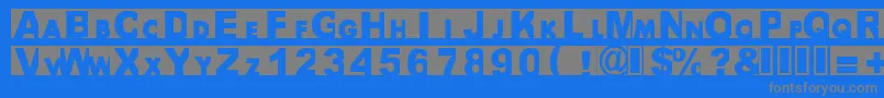 フォントBigarial – 青い背景に灰色の文字