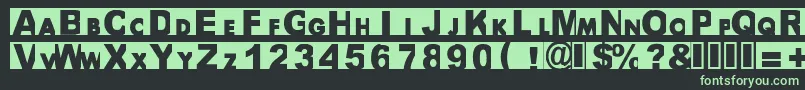 フォントBigarial – 黒い背景に緑の文字